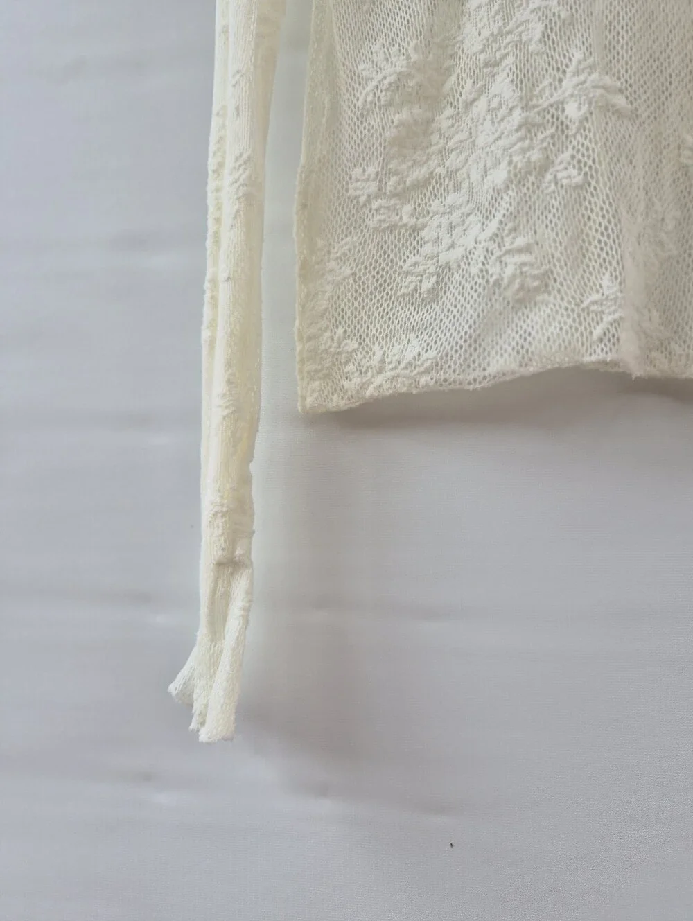 Free People Lady Lux Cream Sheer Lace Top S Coquette Fairycore Mesh Layering